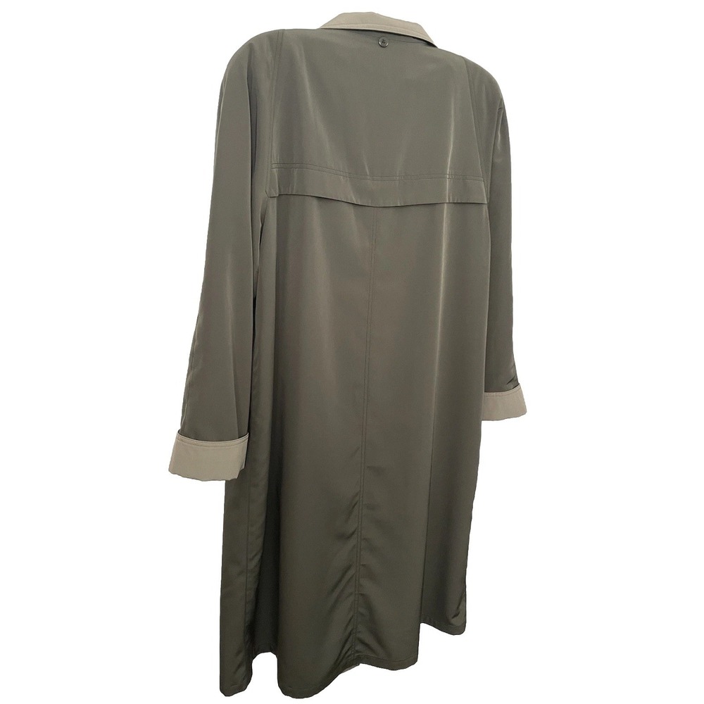 Gallery Trench Coat Women Olive Green Detachable Hood And Liner Size 16 Petite - Picture 5 of 9